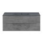 Тумба с раковиной Vincea Mia 1200 подвесная, 2 выкатных ящика soft close, Beton, VMC-2MC120BT+VBS-13120MB