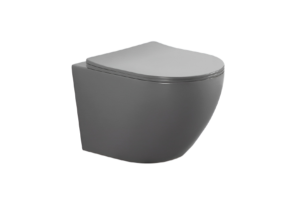 Унитаз подвесной безободковый с сиденьем AQUATEK ЕВРОПА AQ1901-MG, матовый серый