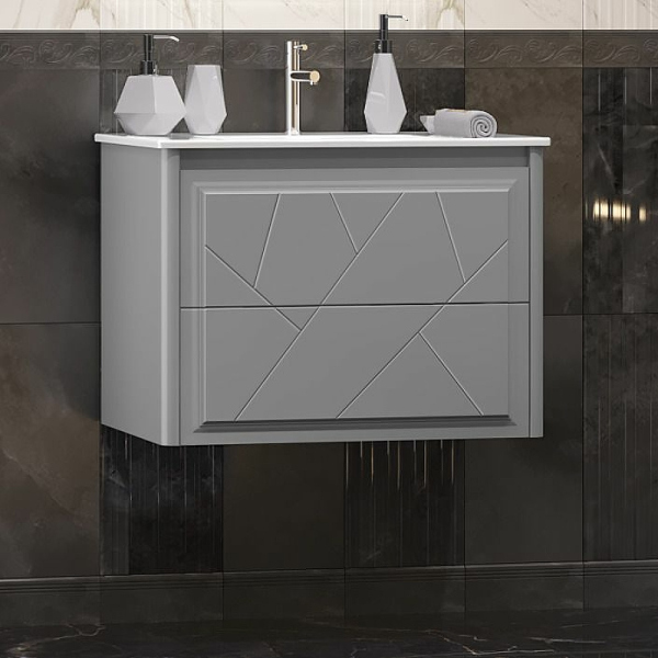 Тумба без раковины Opadiris Луиджи 70 00-00005953 подвесная Серая матовая