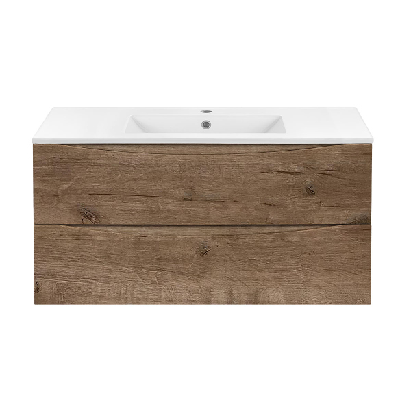 Тумба без раковины Vincea Mia 1000 подвесная, 2 выкатных ящика soft close, V.Oak, VMC-2MC100VO