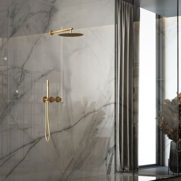 Душевой комплект Vincea Groove VSFW-4G01BG4 встраиваемый, 2 режима, брашированное золото