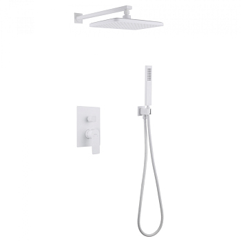 Душевая система ABBER Weiss Insel AF8018FW скрытого монтажа без излива, белая матовая