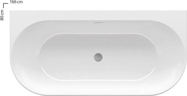 Ванна FREEDOM W 1660х800 белая отдельностоящая, пристенная