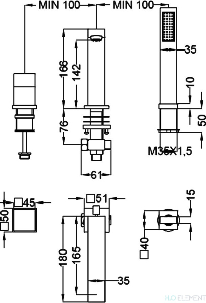Смеситель Cezares Levico LEVICO-BVD-01-Cr на борт ванны
