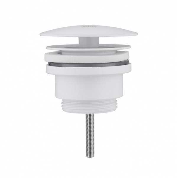 Донный клапан ABBER AF0012W без перелива, фиксированный, белый матовый