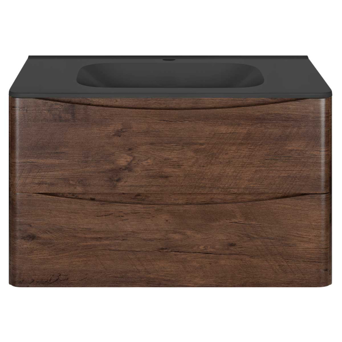 Тумба с раковиной Vincea Paola 800 подвесная, 2 выкатных ящика soft close, R.Wood, VMC-2P800RW+VCB-2VP800W