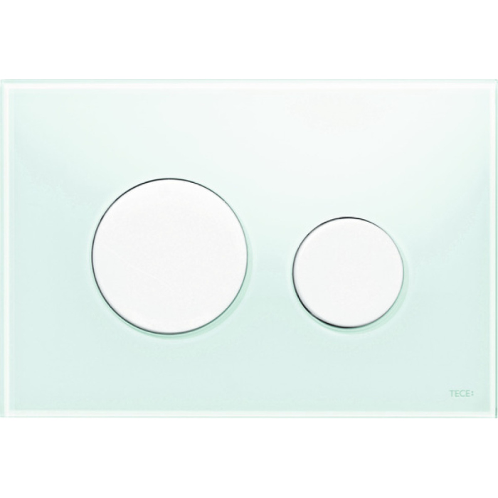 Кнопка смыва Tece Loop 9240651 зеленое стекло, кнопка белая