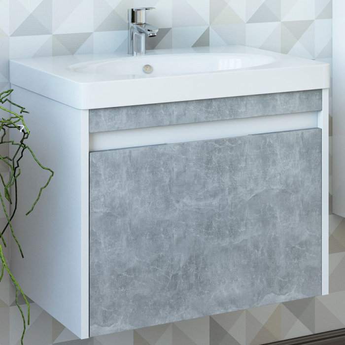 Тумба для комплекта Sanflor Калипсо 60 белая, ателье светлый