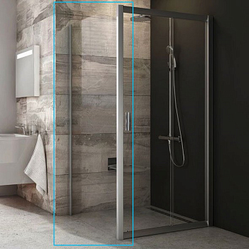 BLPS-90 блестящий+транспарент, Blix жесткая душевая стенка