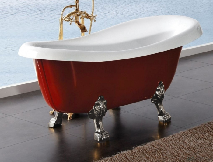 Акриловая ванна BelBagno BB04-ROS-ORO