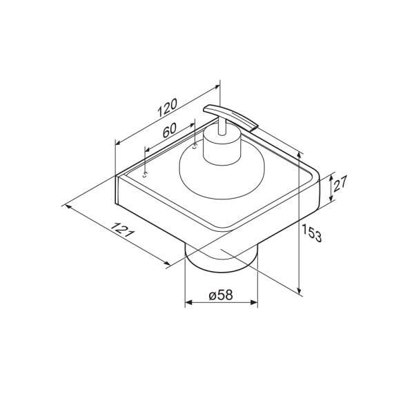 Стеклянный диспенсер для жидкого мыла с настенным держателем Damixa Jupiter, DA7736900