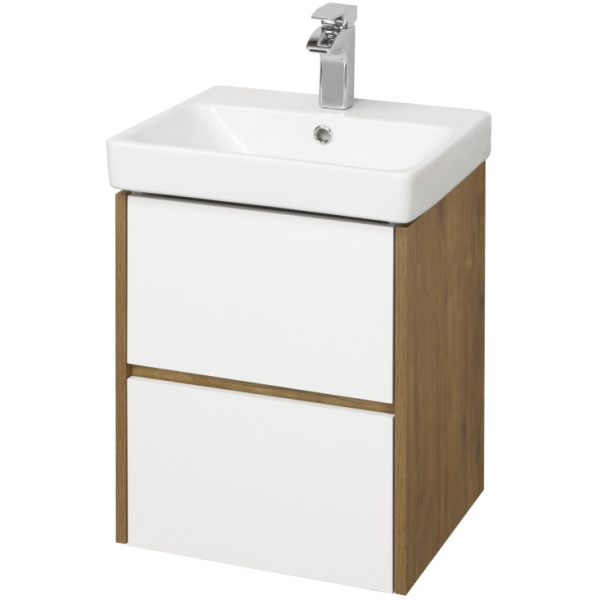 Тумба с раковиной Акватон Сканди 45 1A2516K0SDZ90 белая/дуб рустикальный