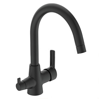 BA356XG  UNO Смеситель для кухни  с клапаном для подключения фильтра матовый черный