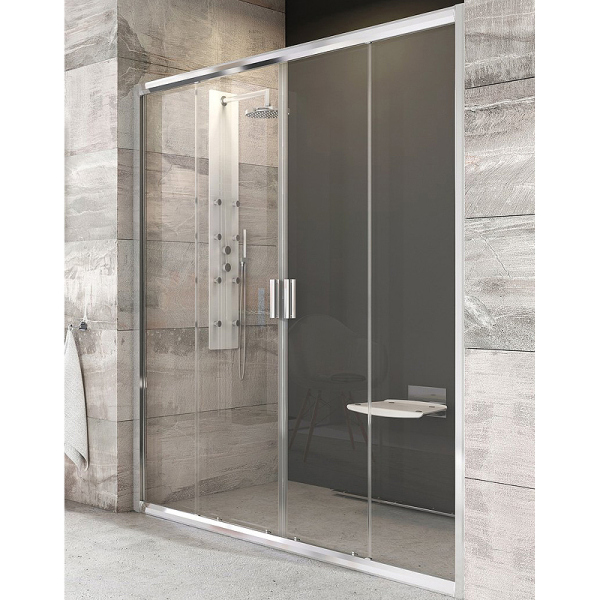 BLDP4-140 блестящий + Транспарент Blix душевая дверь раздвижная, четырехэлементная .