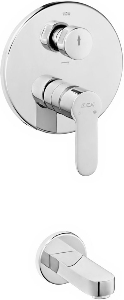 Смеситель E.C.A. Nita 102101147 С ВНУТРЕННЕЙ ЧАСТЬЮ, для ванны с душем