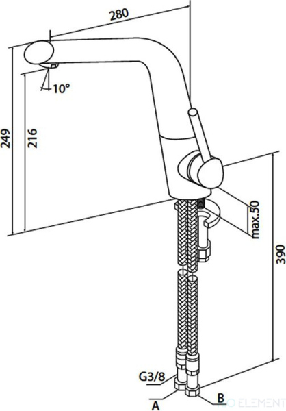 Смеситель AM.PM Awe F1500000 для кухонной мойки