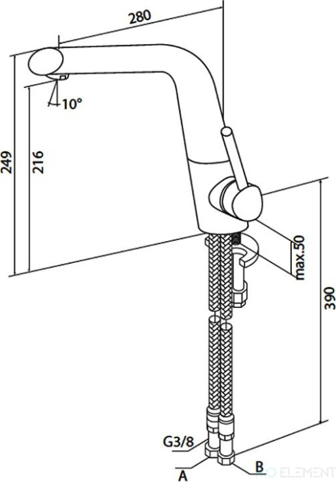 Смеситель AM.PM Awe F1500000 для кухонной мойки