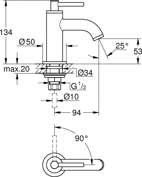 Кран Grohe Atrio New 20021AL3 для раковины
