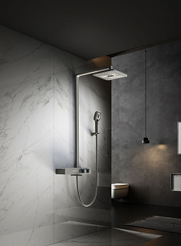 Душевая стойка Vincea Inspire VSFS-3I13TGM термостатическая с изливом, вороненая сталь