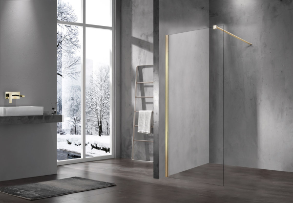 Душевая перегородка Vincea Walk-In VSW-1H900CLG, 900*2000, матовый золотой, стекло прозрачное