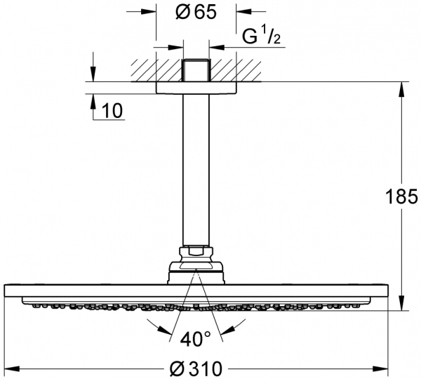 Верхний душ Grohe Rainshower Cosmopolitan 26067GN0