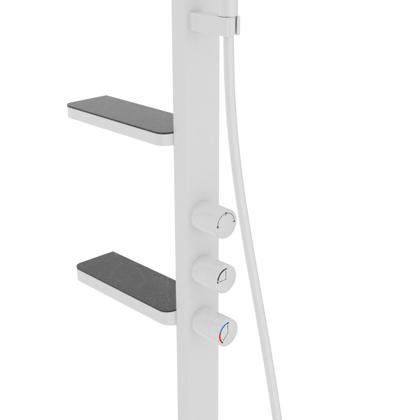 Душевая стойка Vincea Inspire VSFS-3I11W с изливом, 30см верх душ, белый