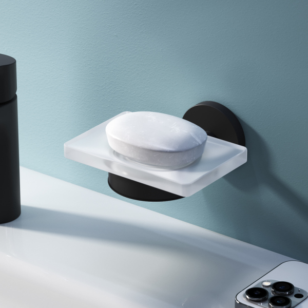 Стеклянная мыльница с настенным держателем, черный AM.PM X-Joy, A85A34222