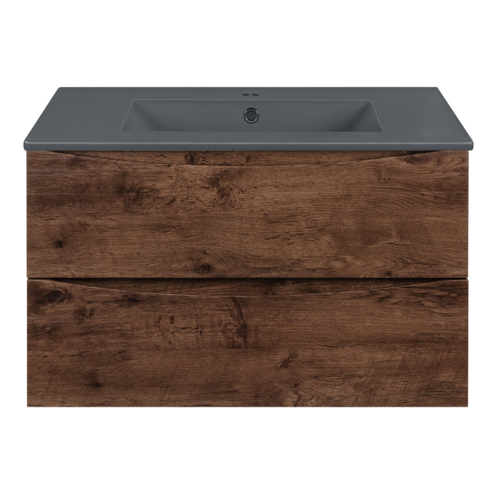 Тумба с раковиной Vincea Mia 750 подвесная, 2 выкатных ящика soft close, R.Wood, VMC-2MC750RW+VBS-13975MA