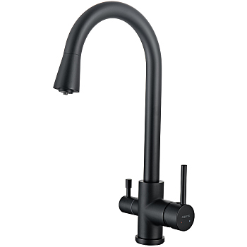 Смеситель для кухни Aquatek AQ1085MB Черный матовый