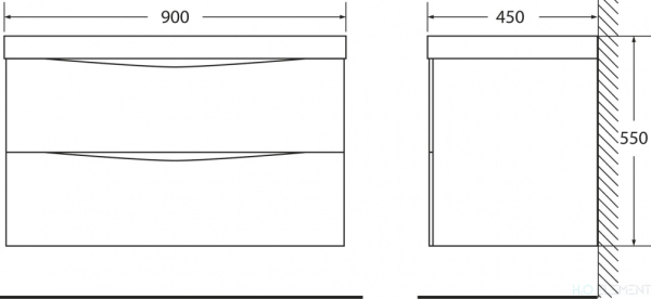 Тумба для комплекта BelBagno Marino 90 patinato turchese
