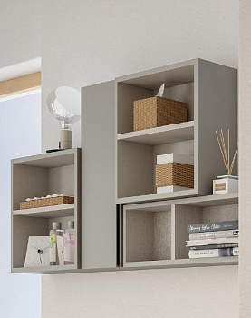 Колонна подвесная с одной распашной дверцей, реверсивная 53148 Bianco Lucido, 20x14x100