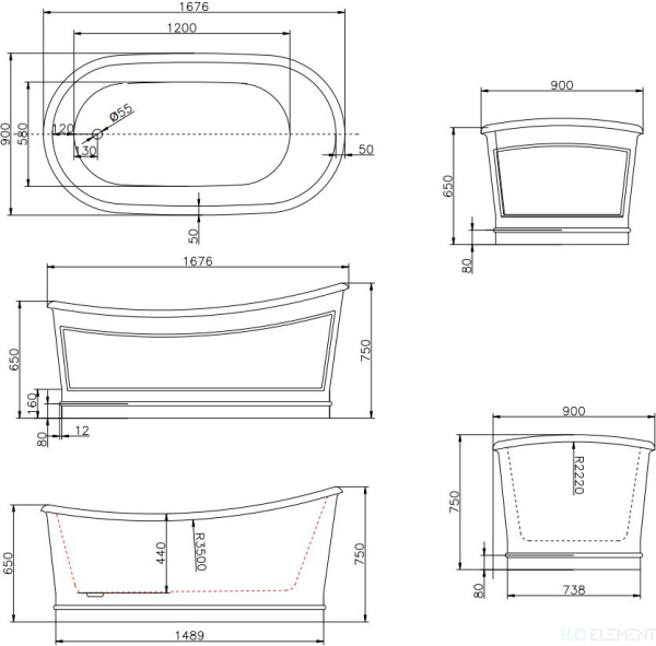 Акриловая ванна BelBagno BB32
