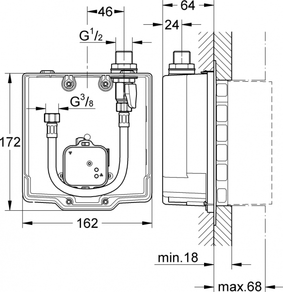 Скрытая часть Grohe Euroeco Cosmopolitan E 36337000