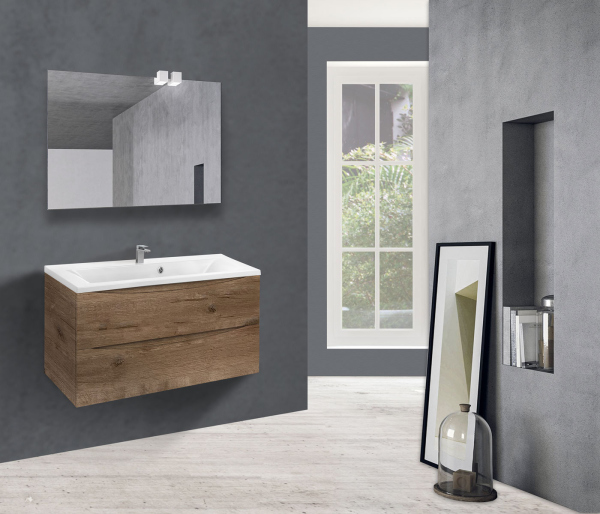 Тумба без раковины Vincea Mia 900 подвесная, 2 выкатных ящика soft close, V.Oak, VMC-2MA900VO