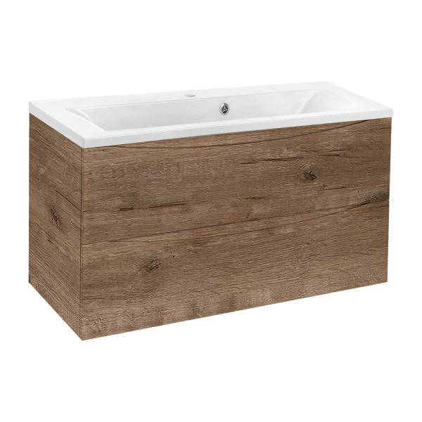 Тумба без раковины Vincea Mia 900 подвесная, 2 выкатных ящика soft close, V.Oak, VMC-2MA900VO