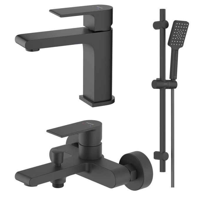 Комплект смесителей Aquatek Лира AQ1430MB Черный матовый