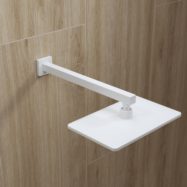 Кронштейн для верхнего душа в стену, квадратный, белый матовый, Optima Home, IDDIS (OPH40WSi61)