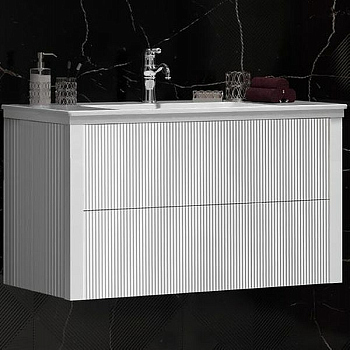 Тумба без раковины Opadiris Рубинно 90 подвесная, белый глянцевый, 00-00005944