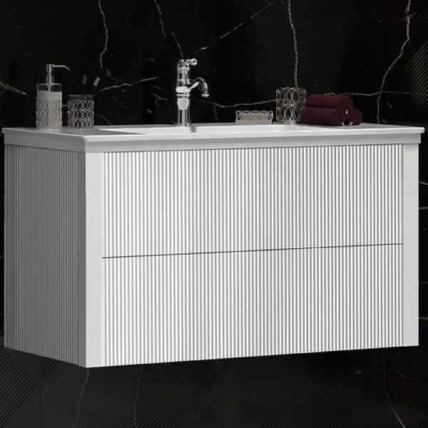 Тумба без раковины Opadiris Рубинно 90 подвесная, белый глянцевый, 00-00005944