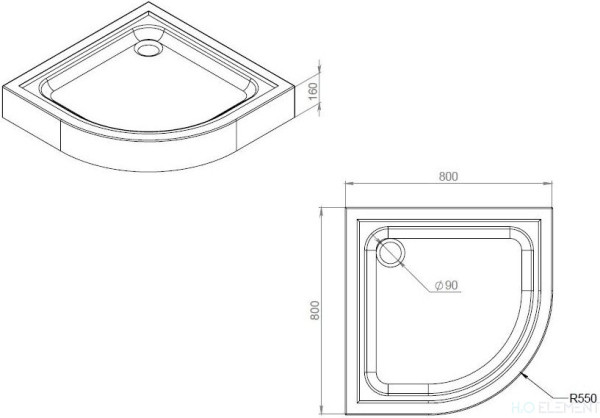 Поддон для душа AM.PM Gem W90T-401-080W 80x80