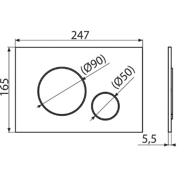 Кнопка смыва AlcaPlast THIN M670 белый