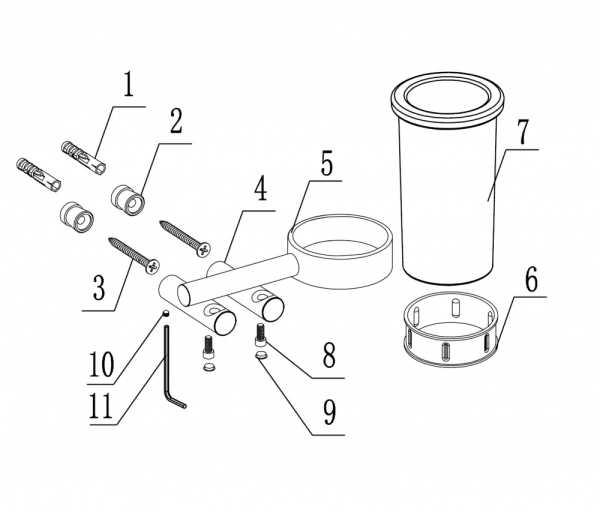 Стакан для зубных щеток с держателем ABBER Osten 316 AA1860BG золото брашированное