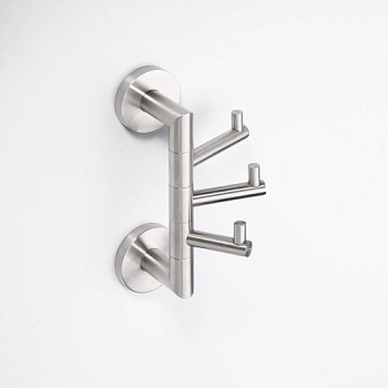 Крючок тройной поворотный NEO 55х190x110 мм, матовый хром