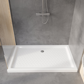 Душевой поддон прямоугольный керамический RGW CR (Глубина 35), 19170382-01, 80*120*6