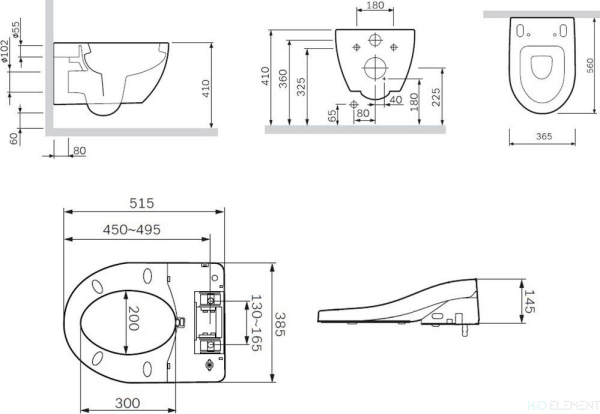 Унитаз подвесной AM.PM Awe C111739SC с крышкой биде