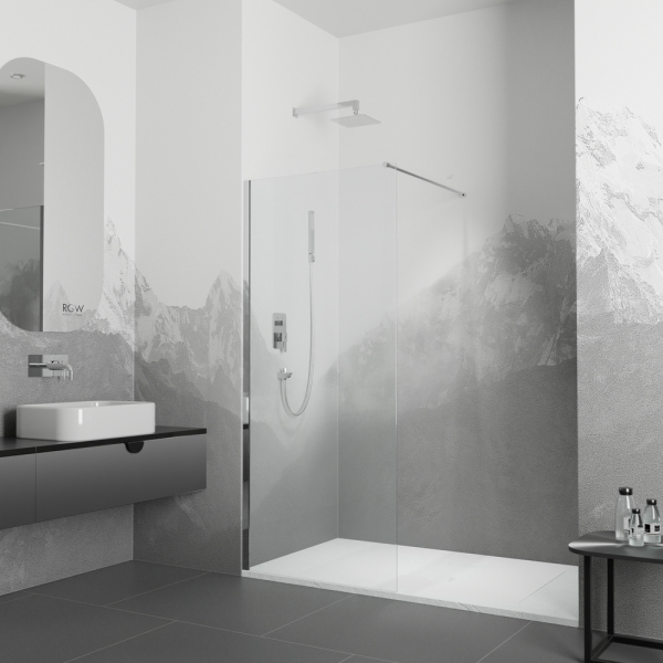 Перегородка для душа RGW WA-011, 35100211-11, Хром, 110*195