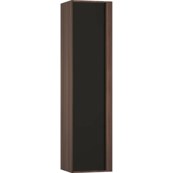 Пенал Metropole левосторонний, цвет сливовое дерево, фасад черное акриловое стекло