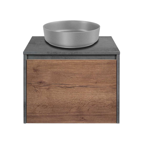 Тумба без раковины Vincea Mesa 600 подвесная, T.Oak + Beton, VMC-2MS600TB