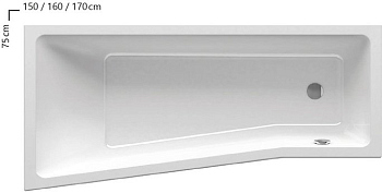 Ванна BE HAPPY II 150х75 Р белая