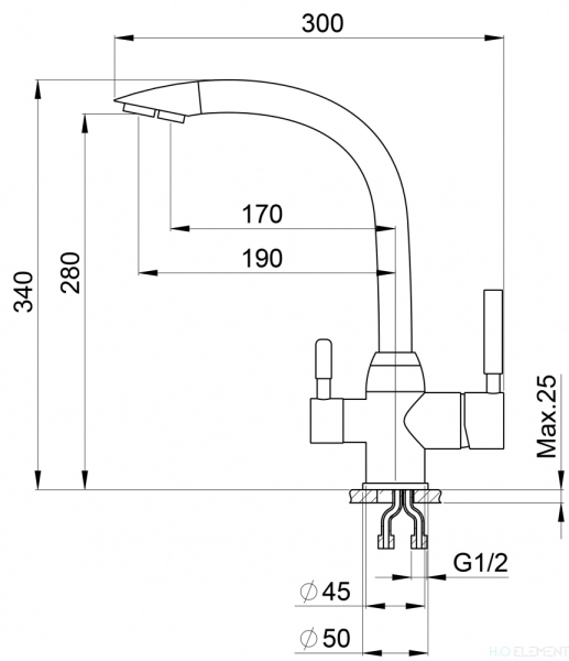 Смеситель для кухонной мойки Granula, GR-3167 брют